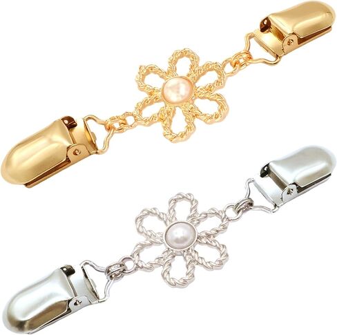 2 PCS Waist Cincher Clips Dress Clips Back Cinch for Shawl Cardigan Sweater Clothes Shirt Tightener Clip(Silvery Golden) in Saudi Arabia