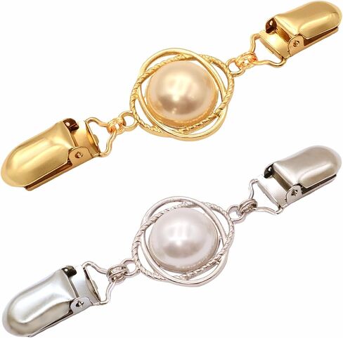2 PCS Waist Cincher Clips Dress Clips Back Cinch for Shawl Cardigan Sweater Clothes Shirt Tightener Clip(Silvery Golden) in Saudi Arabia