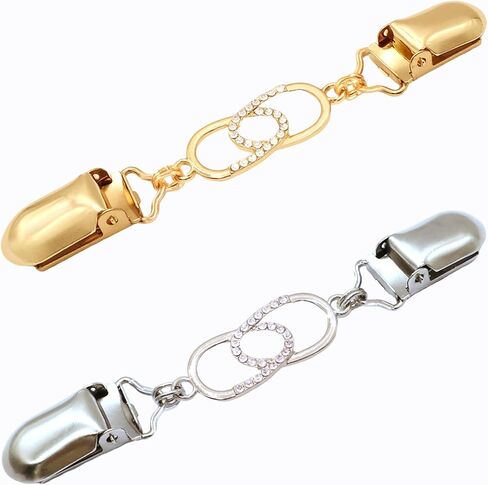 2 PCS Waist Cincher Clips Dress Clips Back Cinch for Shawl Cardigan Sweater Clothes Shirt Tightener Clip(Silvery Golden) in Saudi Arabia