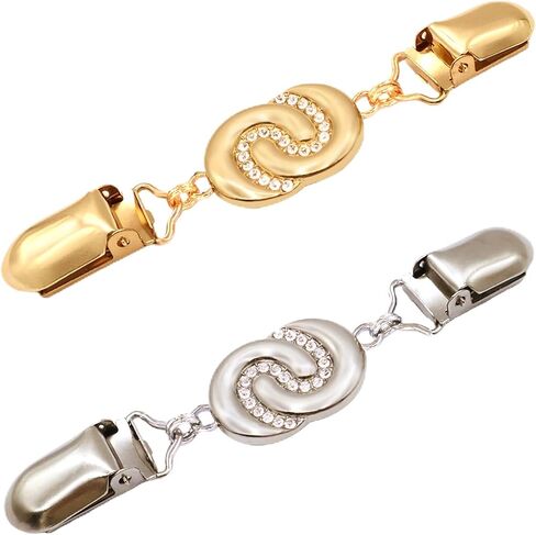 2 PCS Waist Cincher Clips Dress Clips Back Cinch for Shawl Cardigan Sweater Clothes Shirt Tightener Clip(Silvery Golden) in Saudi Arabia