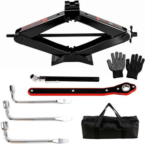 Scissor Jack Car Jack Kit 3 Ton (6614 lbs) Tire Changing Kit with Lug Wrench Suitable for Sedans, SUVs, and MPVs in Saudi Arabia