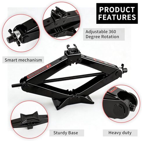 Scissor Jack Car Jack Kit 3 Ton (6614 lbs) Tire Changing Kit with Lug Wrench Suitable for Sedans, SUVs, and MPVs in Saudi Arabia