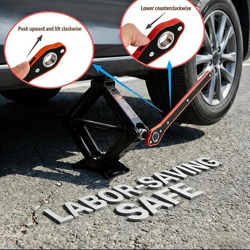 Scissor Jack Car Jack Kit 3 Ton (6614 lbs) Tire Changing Kit with Lug Wrench Suitable for Sedans, SUVs, and MPVs in Saudi Arabia