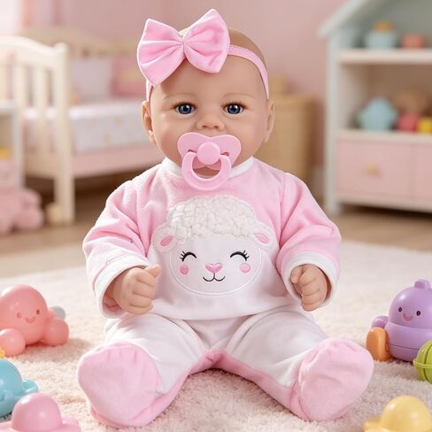 Milidool Reborn Baby Doll Girl - 17-Inch Soft Body Realistic Baby Doll Real Life Baby Dolls for 3+ Years Girl Birthday Gifts, Pretend Play, Christmas & Collection in Saudi Arabia