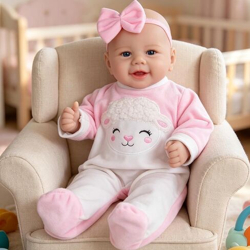 Milidool Reborn Baby Doll Girl - 17-Inch Soft Body Realistic Baby Doll Real Life Baby Dolls for 3+ Years Girl Birthday Gifts, Pretend Play, Christmas & Collection in Saudi Arabia
