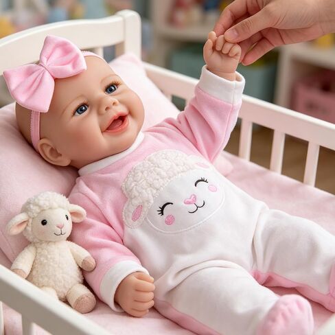 Milidool Reborn Baby Doll Girl - 17-Inch Soft Body Realistic Baby Doll Real Life Baby Dolls for 3+ Years Girl Birthday Gifts, Pretend Play, Christmas & Collection in Saudi Arabia