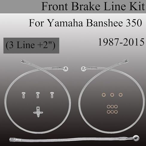 مجموعة خط الفرامل الأمامية 3 خطوط + 2 بوصة أذرع ممتدة لـ Yamaha Banshee 350 1987-2015 in Kuwait