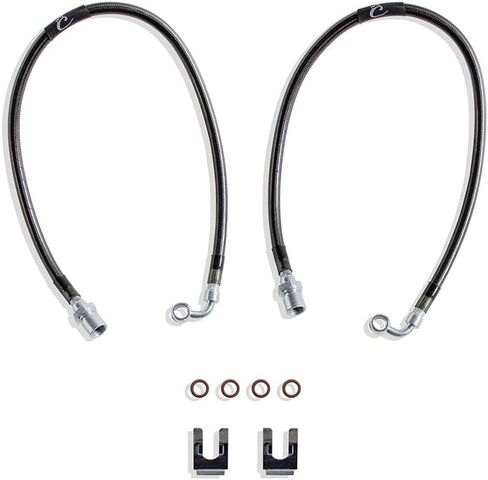 MAX TRAC SUSPENSION'S Part# 512100 is A Set of Front Extended Stainless Steel Braided Brake Lines in Saudi Arabia