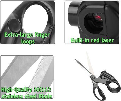 2026 Professional Laser Guided Sewing Scissors for Office Use/Home Sewing, Craft Wrapping Gift Fabric Sewing Cut Straight Fast For Crafts Fabric Paper,Upgraded Ergonomic Handle in Saudi Arabia