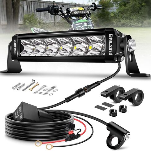 Dirt Bike Light Bar Plug and Play Motorcycle LED Headlight Bar Kit Waterproof with Switch Wiring Harness Bracket for 7/8" 22mm Handlebars SSR110 CRF110 KLX110 140 KX250 TTR110 YZ125 ATV in Saudi Arabia