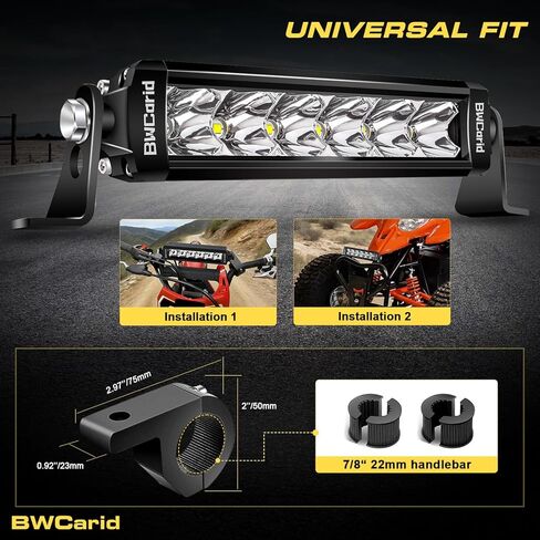 Dirt Bike Light Bar Plug and Play Motorcycle LED Headlight Bar Kit Waterproof with Switch Wiring Harness Bracket for 7/8" 22mm Handlebars SSR110 CRF110 KLX110 140 KX250 TTR110 YZ125 ATV in Saudi Arabia