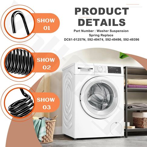 3 عبوات DC61-01257N زنبرك تعليق الغسالة لغسالة Sa-msung، استبدل 592-49474 592-49496 592-49396 in Kuwait