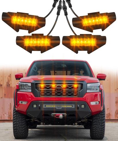 Grill Lights for Nissan Frontier 2022 2023 2024 LED Grill Lights Rapto r Lights for 3rd Gen Frontier Accessories PRO 4X X S SV Front Grille Lights (Yellow) in Saudi Arabia