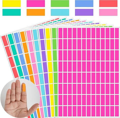 Colored Sticker Labels, 10 Rainbow Colors, Rectangular Small Labels, 1 x 3/8 Inch, for Price Tags, Jars, Files, Storage, 2080 Pcs in Saudi Arabia