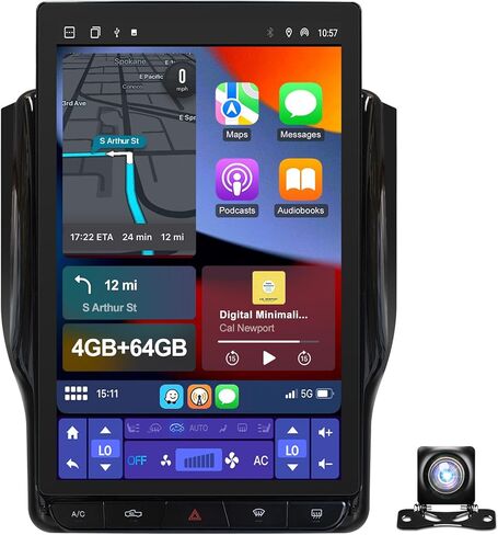 ترقية راديو السيارة 12.95 بوصة لسيارة دودج رام 2019-2023 1500 2500، CarPlay Android Auto، وحدة رأس Android 13 مع WiFi DSP SWC GPS 1080P كاميرا احتياطية 4+6 جيجابايت in Kuwait