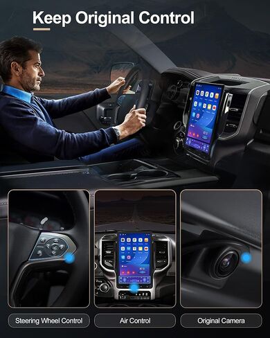ترقية راديو السيارة 12.95 بوصة لسيارة دودج رام 2019-2023 1500 2500، CarPlay Android Auto، وحدة رأس Android 13 مع WiFi DSP SWC GPS 1080P كاميرا احتياطية 4+6 جيجابايت in Kuwait