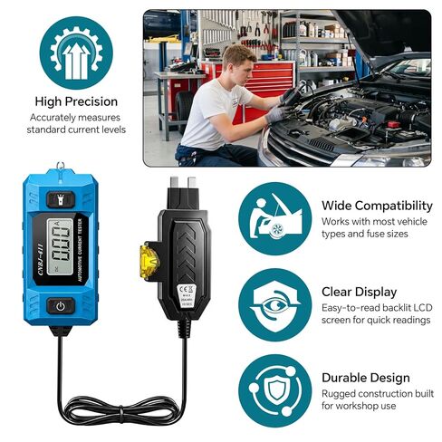 Fuse Tester, LCD Display Automotive Circuit Fault Tester Tool 20A 48V with LED Front Light, Car Relay Tester, High Precision Current Test Power Probe for Vehicle in Saudi Arabia