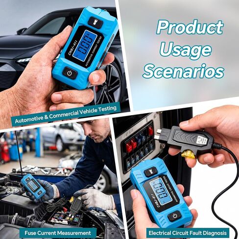 Fuse Tester, LCD Display Automotive Circuit Fault Tester Tool 20A 48V with LED Front Light, Car Relay Tester, High Precision Current Test Power Probe for Vehicle in Saudi Arabia