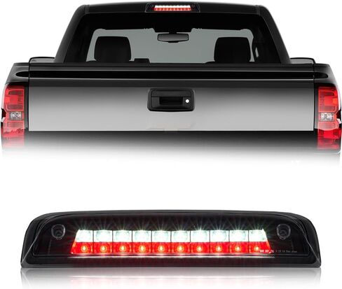 Third Brake Light with Strobe Flash for 2014-2020 Chevy Silverado 1500 Gmc Sierra 1500, High Mount Rear Brake Lights for 2019 Sierra 1500, Waterproof Rear Cab Center Tail Lights (Black) in Saudi Arabia