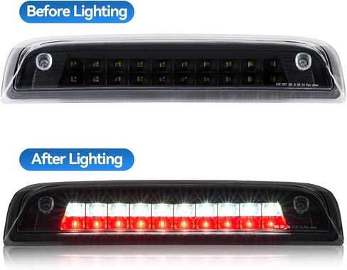 Third Brake Light with Strobe Flash for 2014-2020 Chevy Silverado 1500 Gmc Sierra 1500, High Mount Rear Brake Lights for 2019 Sierra 1500, Waterproof Rear Cab Center Tail Lights (Black) in Saudi Arabia