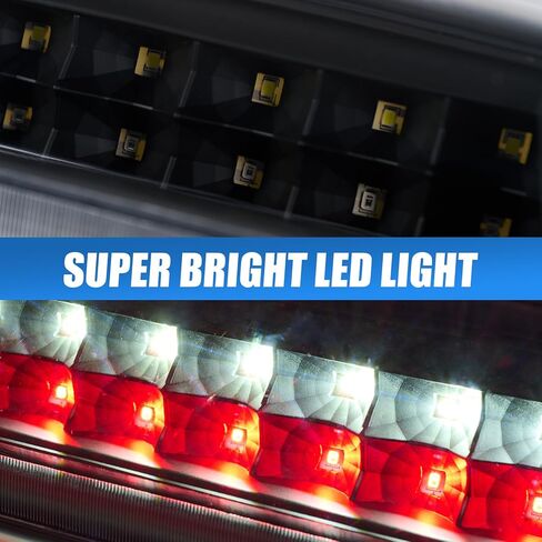 Third Brake Light with Strobe Flash for 2014-2020 Chevy Silverado 1500 Gmc Sierra 1500, High Mount Rear Brake Lights for 2019 Sierra 1500, Waterproof Rear Cab Center Tail Lights (Black) in Saudi Arabia