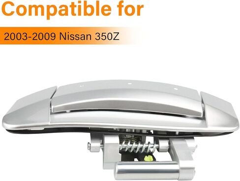 NPAUTO مقبض باب الركاب الخارجي الأمامي الأيمن بديل لنيسان 350Z 2003 2004 2005 2006 2007 2008 2009، خارج 80606-CD01E، فضي in Saudi Arabia