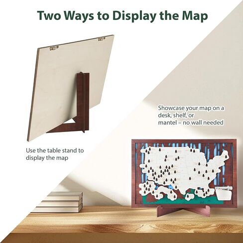 Wooden US National Parks Map Travel Tracker – 3-Layer Framed Wall Art with 70 Tree Pins, Stand, Marker & Gift Box – National Park Checklist Map, Holiday and Educational Geography Gift for Adventurers, Families & Outdoor Lovers, Perfect for RV, Home & Holi in Saudi Arabia