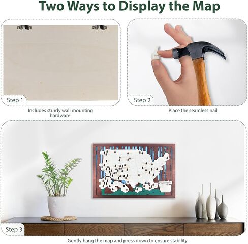 Wooden US National Parks Map Travel Tracker – 3-Layer Framed Wall Art with 70 Tree Pins, Stand, Marker & Gift Box – National Park Checklist Map, Holiday and Educational Geography Gift for Adventurers, Families & Outdoor Lovers, Perfect for RV, Home & Holi in Saudi Arabia