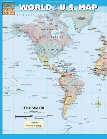 World & U.S. Map: a QuickStudy Laminated Refefence Tool in Saudi Arabia