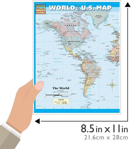 World & U.S. Map: a QuickStudy Laminated Refefence Tool in Saudi Arabia
