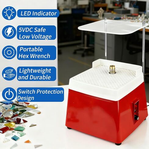 Stained Glass Grinder,4200r/min Mini DIY Grinding Tool,Mini Glass Grinder Machine with 5/8" Grinder Bits,Portable Glasses Grinders Kit for Glasses Ceramic Processing Art Decoration in Saudi Arabia