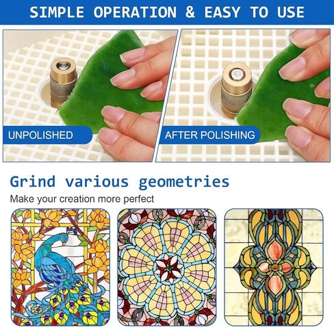 Stained Glass Grinder,4200r/min Mini DIY Grinding Tool,Mini Glass Grinder Machine with 5/8" Grinder Bits,Portable Glasses Grinders Kit for Glasses Ceramic Processing Art Decoration in Saudi Arabia