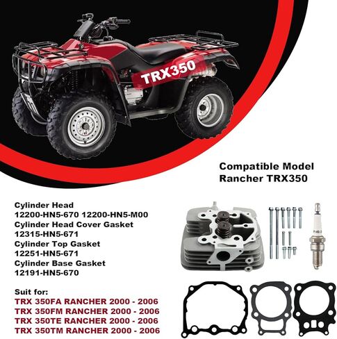 مجموعة مكبس الأسطوانة العلوية متوافقة مع Honda Rancher 350 TRX350FA TRX350FM TRX350TE TRX350TM in Kuwait