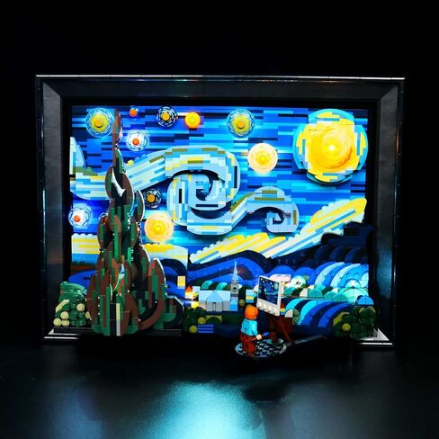 مجموعة إضاءة LED من VONADO لـ Starry Night Lego 21333، إضاءة التحكم عن بعد متوافقة مع Lego Van Gogh Starry Night 21333 (بدون نموذج Lego)، أضواء DIY الإبداعية لمجموعة بناء Lego Art (الأضواء فقط) in Saudi Arabia