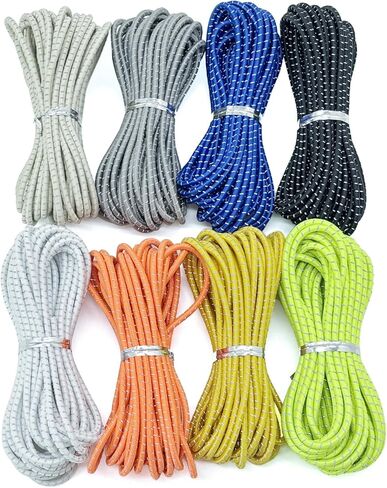 Reflective Elastic Cord String - Glow in Dark Shock Cord 0.1 Inch (2.5mm) Round Bungee Rope, 240 Feet for Beads, DIY Bracelets, Crafts,Shoe Laces, Sewing, Camping, Hiking (Multi-Color 40 Yards) in Saudi Arabia