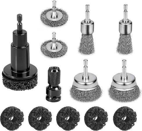 Wheel Hub Cleaning Tool, Brake Rotor Resurfacing Kit - 5 Pads & Coarse Carbon Steel Crimping Wire Wheel Brush, Rust Removal Tool for Car Repair in Saudi Arabia