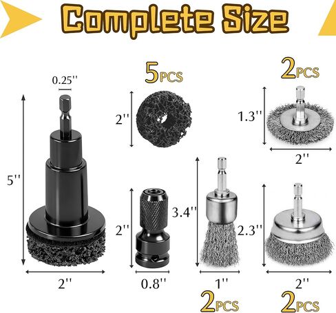 Wheel Hub Cleaning Tool, Brake Rotor Resurfacing Kit - 5 Pads & Coarse Carbon Steel Crimping Wire Wheel Brush, Rust Removal Tool for Car Repair in Saudi Arabia