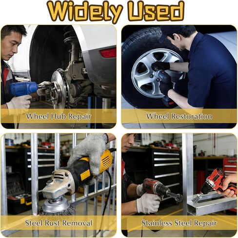 Wheel Hub Cleaning Tool, Brake Rotor Resurfacing Kit - 5 Pads & Coarse Carbon Steel Crimping Wire Wheel Brush, Rust Removal Tool for Car Repair in Saudi Arabia