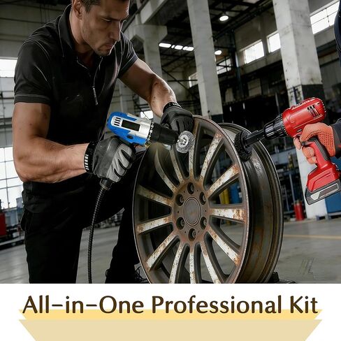 Wheel Hub Cleaning Tool, Brake Rotor Resurfacing Kit - 5 Pads & Coarse Carbon Steel Crimping Wire Wheel Brush, Rust Removal Tool for Car Repair in Saudi Arabia