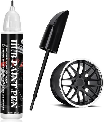 Car Rim Touch Up Paint, Vehicle Wheel Curb Rash Scratches Repair Kit for Alloy Metal Rims, Automotive Wheel Touch Up Paint Pen Curb Rash Remover, Universal for Most Vehicles (Gloss Black) in Saudi Arabia