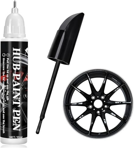 Car Rim Touch Up Paint, Vehicle Wheel Curb Rash Scratches Repair Kit for Alloy Metal Rims, Automotive Wheel Touch Up Paint Pen Curb Rash Remover, Universal for Most Vehicles (Gloss Black) in Saudi Arabia
