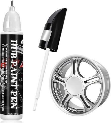 Car Rim Touch Up Paint, Vehicle Wheel Curb Rash Scratches Repair Kit for Alloy Metal Rims, Automotive Wheel Touch Up Paint Pen Curb Rash Remover, Universal for Most Vehicles (Gloss Black) in Saudi Arabia