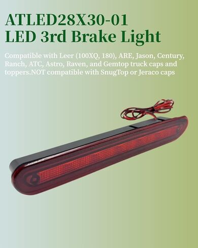 LED 3rd Brake Light Fit for Leer (100XQ, 180) for ARE for Jason for Century for Ranch for ATC for Astro for Raven Truck Caps Toppers 10 Inch Flush Mount Design (‎AT LED 28X30 01) in Saudi Arabia