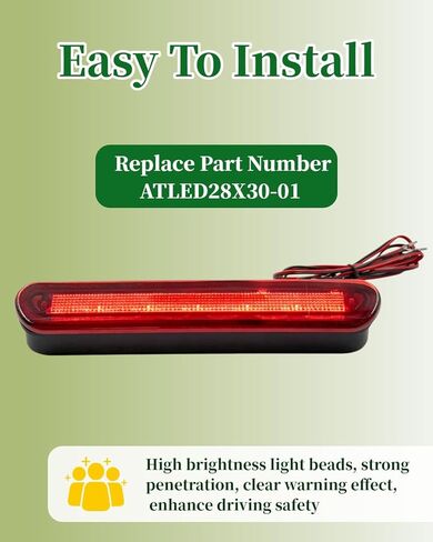 LED 3rd Brake Light Fit for Leer (100XQ, 180) for ARE for Jason for Century for Ranch for ATC for Astro for Raven Truck Caps Toppers 10 Inch Flush Mount Design (‎AT LED 28X30 01) in Saudi Arabia