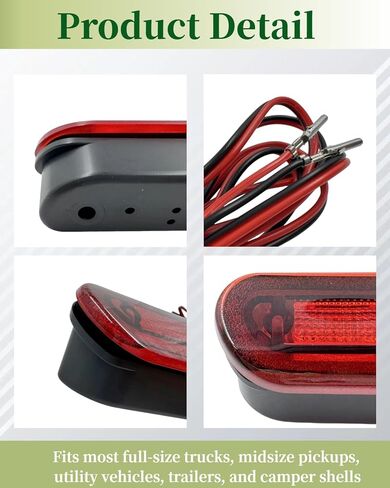 LED 3rd Brake Light Fit for Leer (100XQ, 180) for ARE for Jason for Century for Ranch for ATC for Astro for Raven Truck Caps Toppers 10 Inch Flush Mount Design (‎AT LED 28X30 01) in Saudi Arabia