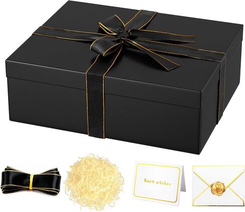 JOYIT Pink Gift Box 16.5''x13''x5.5'' - Large Gift Boxes with Lid for Presents Packaging, Birthday, Christmas, Wedding, Anniversary, Big Gift Box with Ribbon, Shred Filler, Card, Wax Seal (Pink) in Saudi Arabia