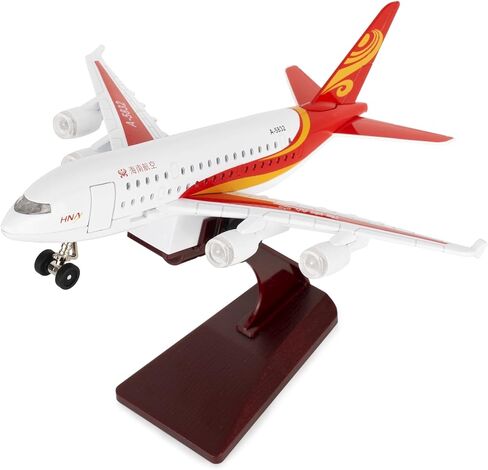 TGRCM-CZ Hainan Airlines Passenger Aircraft Model with Sound, Light, and Pull-Back Function — Metal Alloy Aircraft Model with Display Base, Suitable for Children Aged 3+ and Aviation Enthusiasts in Saudi Arabia