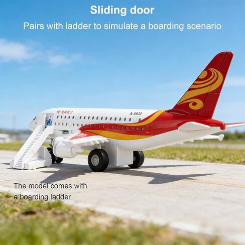 TGRCM-CZ Hainan Airlines Passenger Aircraft Model with Sound, Light, and Pull-Back Function — Metal Alloy Aircraft Model with Display Base, Suitable for Children Aged 3+ and Aviation Enthusiasts in Saudi Arabia