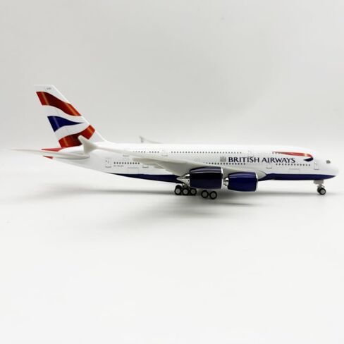 12 بوصة (30 سم) مجموعة نموذج طائرة A380 من الخطوط الجوية البريطانية نموذج طائرة من الراتنج مع حامل طاولة هدية لعشاق الطيران أو ديكورات العرض in Kuwait