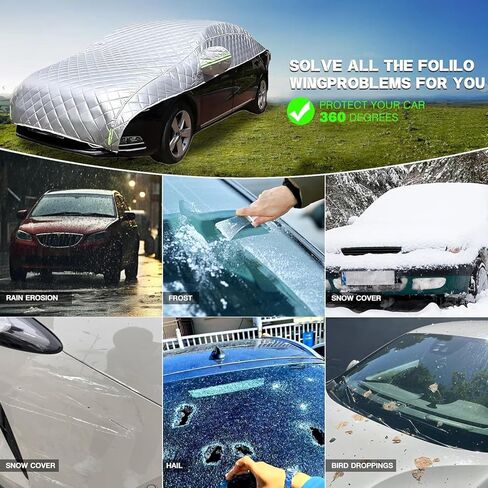 غطاء سيارة واقي من البرد SUV متوافق مع Toyota RAV4/Honda CR-V/Tesla Model Y، بطانية حماية من البرد مبطنة بأربع طبقات سميكة in Kuwait